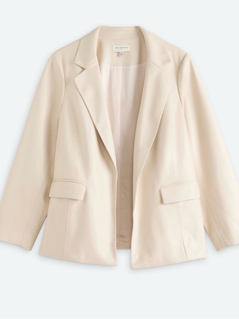 Skies are Blue - Faux Leather Boyfriend Blazer